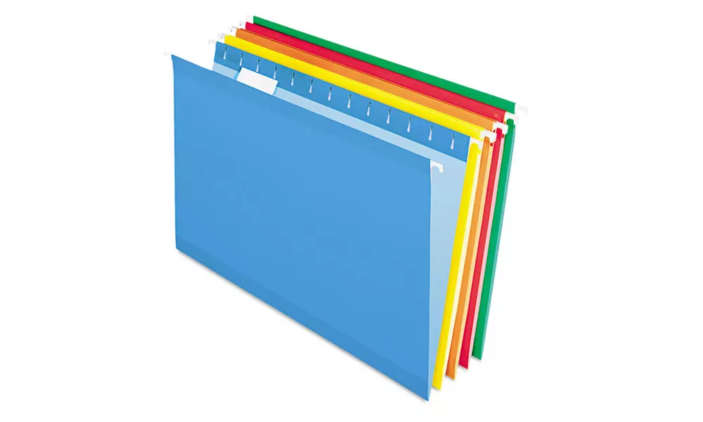 Esselte Pendaflex Corp. Reinforced Hanging Folders,1/5 Tab,Legal,Assorted,25/Box - Primary Image