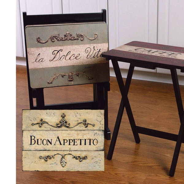 tuscan wine tv trays