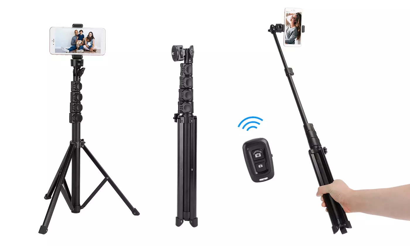 iMounTEK Extendable Wireless Bluetooth Selfie Stick Tripod w/ Remote Shutter - Primary Image