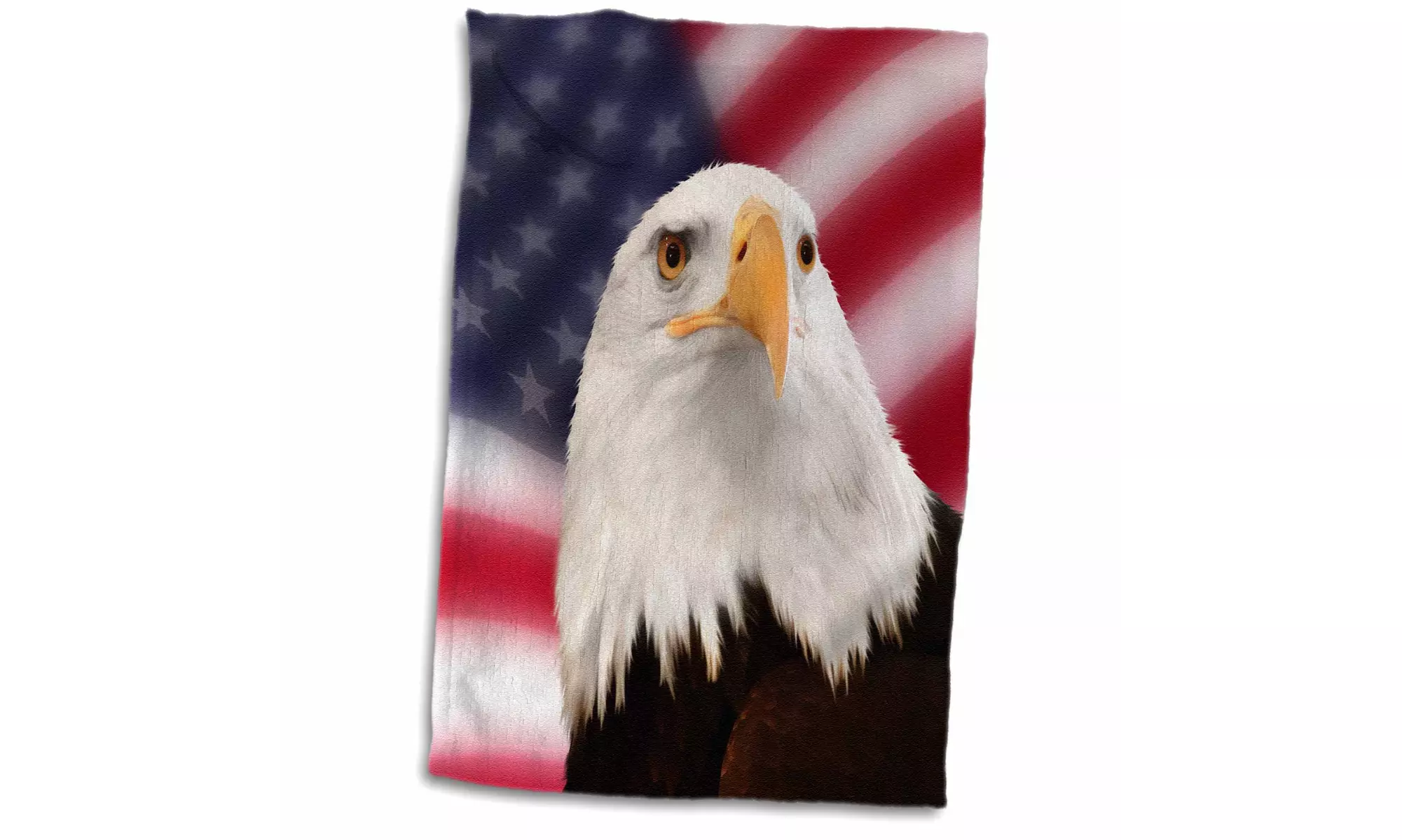 Towel - Patriotic American Flag and Bald Eagle - 15 by 22-inches  - Primary Image