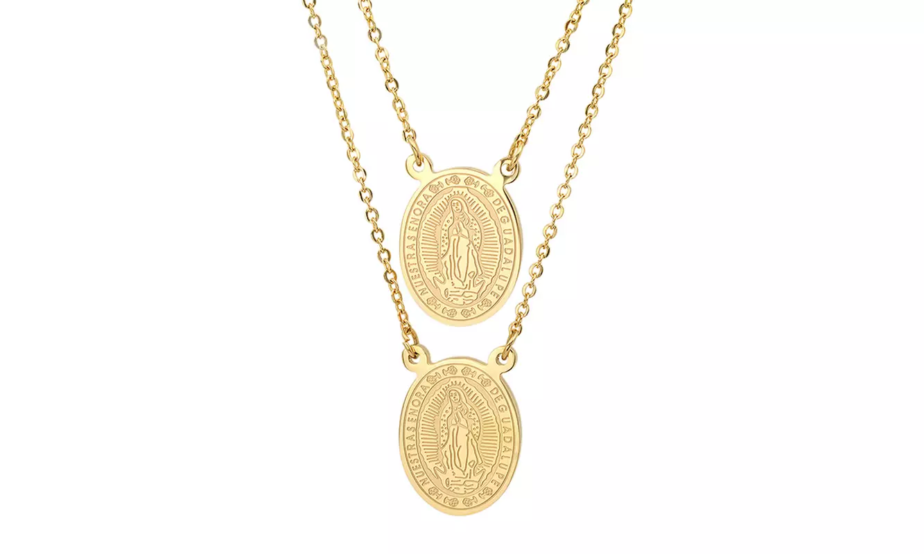 Men's Stainless Steel Reversible Scapular Necklace