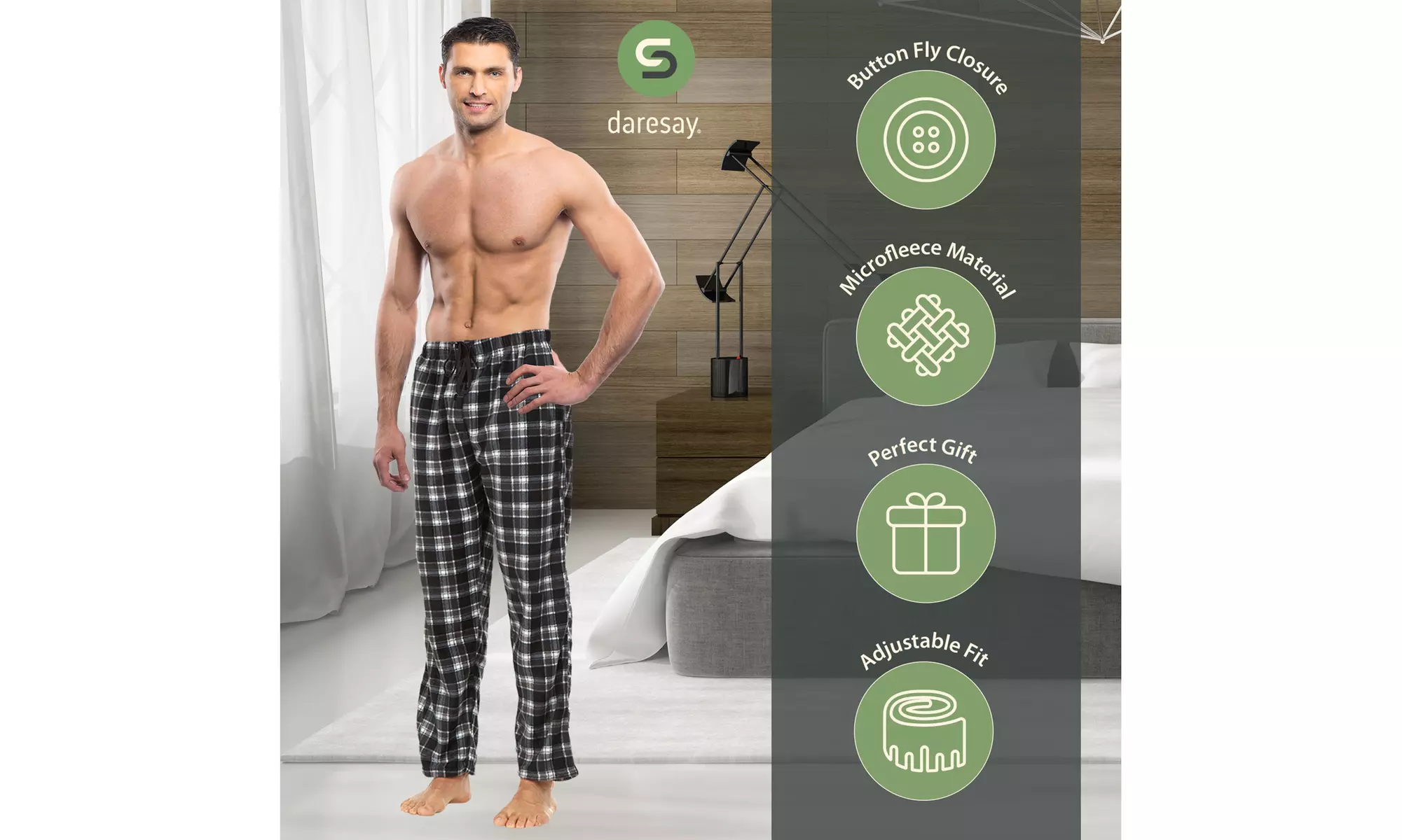 Men's Microfleece Lounge Pants (3 Pack) - Primary Image