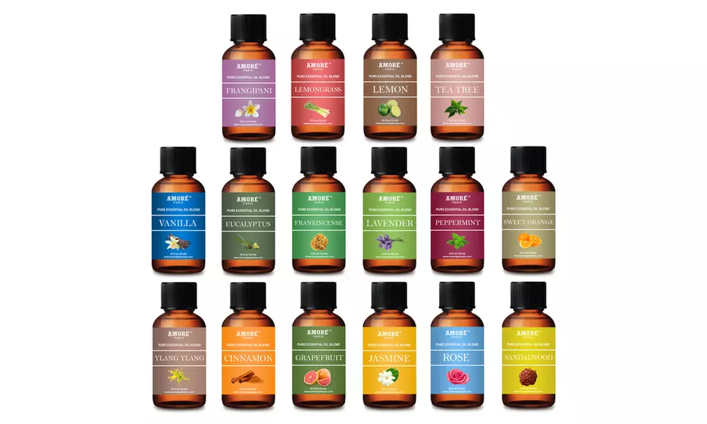 Amore Aromatherapy Therapeutic-Grade Essential Oil Set (16-Piece) - Primary Image