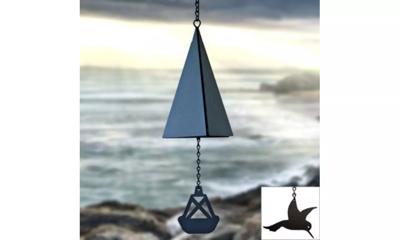 North Country Wind Bells Inc. 107 Cape Cod Bell with black triangle wind catcher - Second Medium