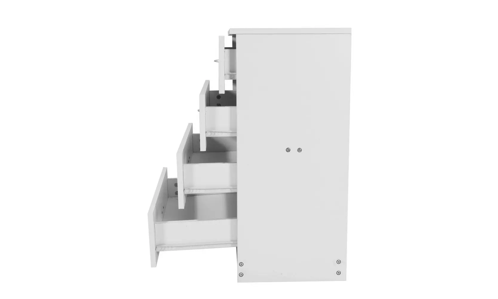 4-Drawer Dresser Pure White Metal Handle Bedside Table Nightstand - Second Medium