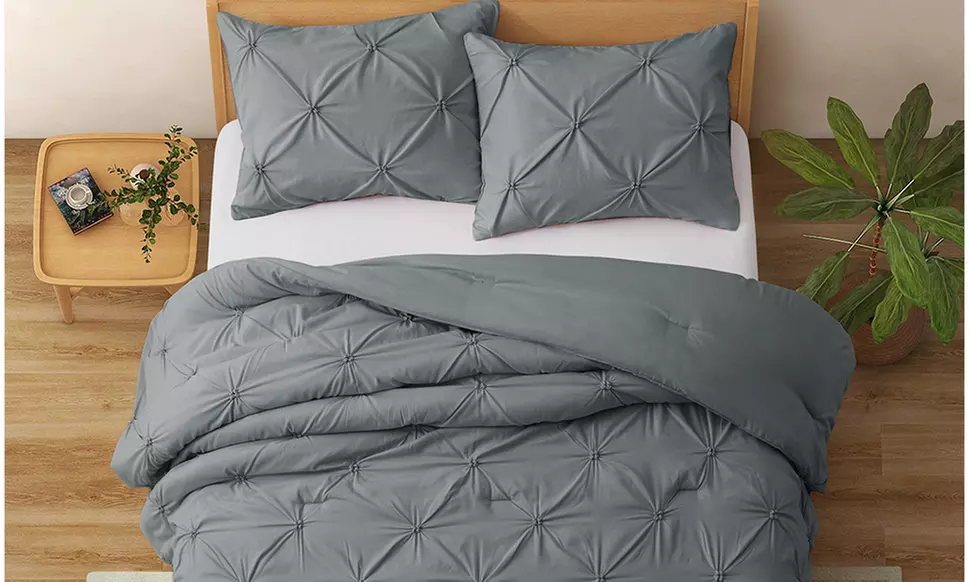 Peace Nest  2-3PC Pintuck Comforter Set
