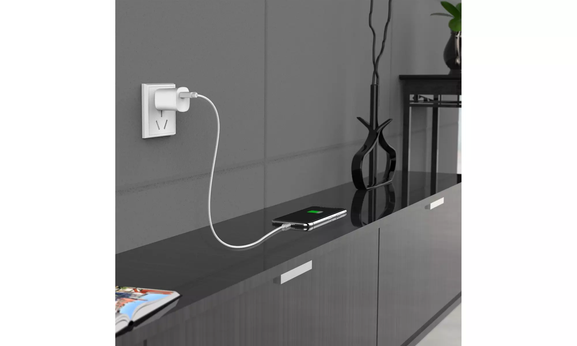 One-Port USB Wall Charger for Ipad, iPhone, iPod, Samsung Phones Tablets-White - Second Medium