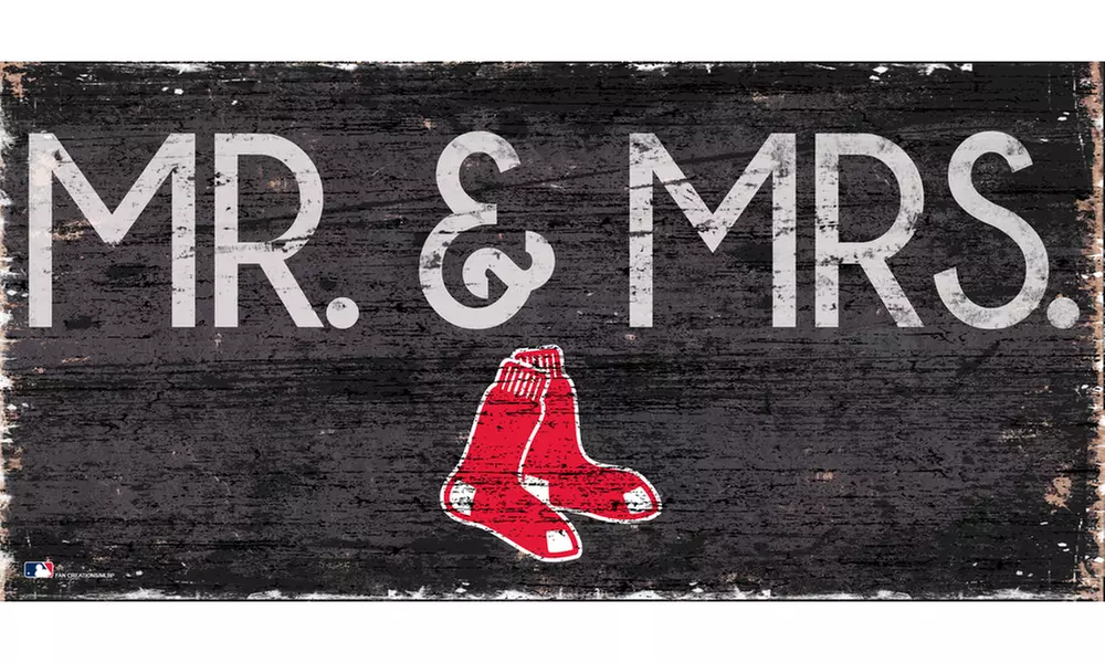 Fan Creations 12"x6" MLB Baseball Mr. and Mrs. Sign - Primary Image