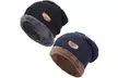 2Pack Mens Beanie Cap Warm Winter Hat Fleece Lined Knit Beanie Hat Beanie  - Second Medium