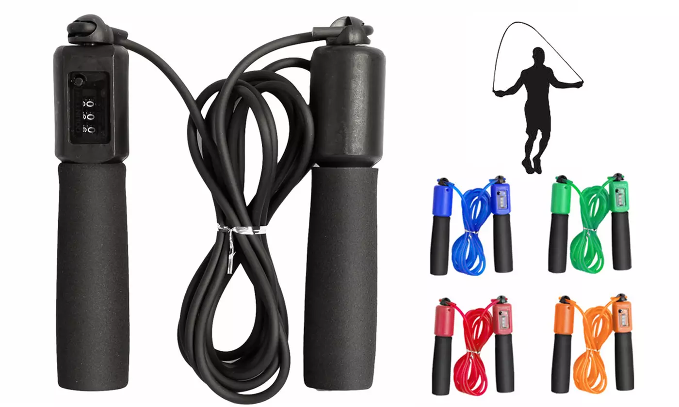 Jump Rope Counter Adjustable Bearing Speed Skipping Gym Fitness Crossfit Boxing - Primary Image
