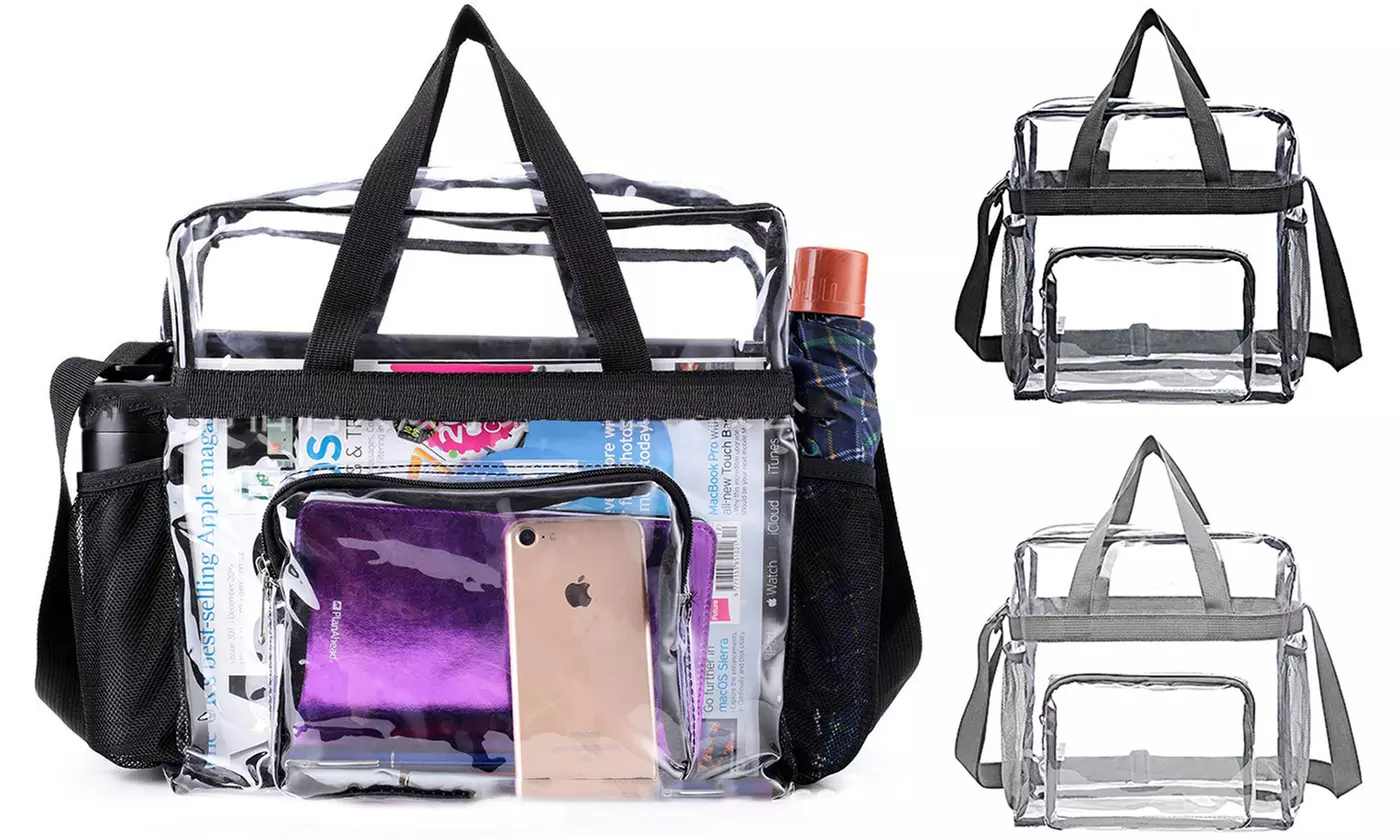 Large Clear Tote Shoulder Stadium Security Bag - Primary Image