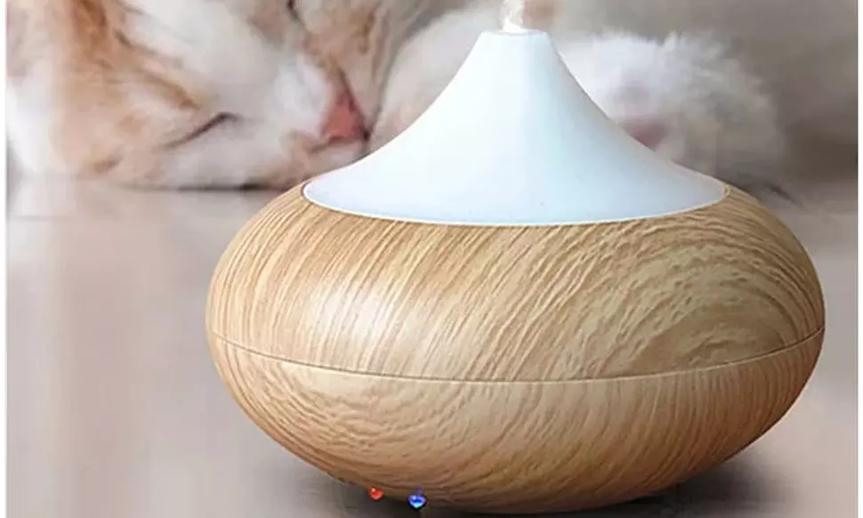 Wood-grain Aroma Diffuser With Color-Changing LED - Primary Image