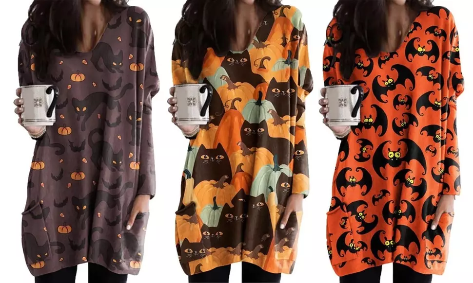 Leo Rosi Women's ''Happy Halloween'' Tunic Dress (S-2X) - Primary Image
