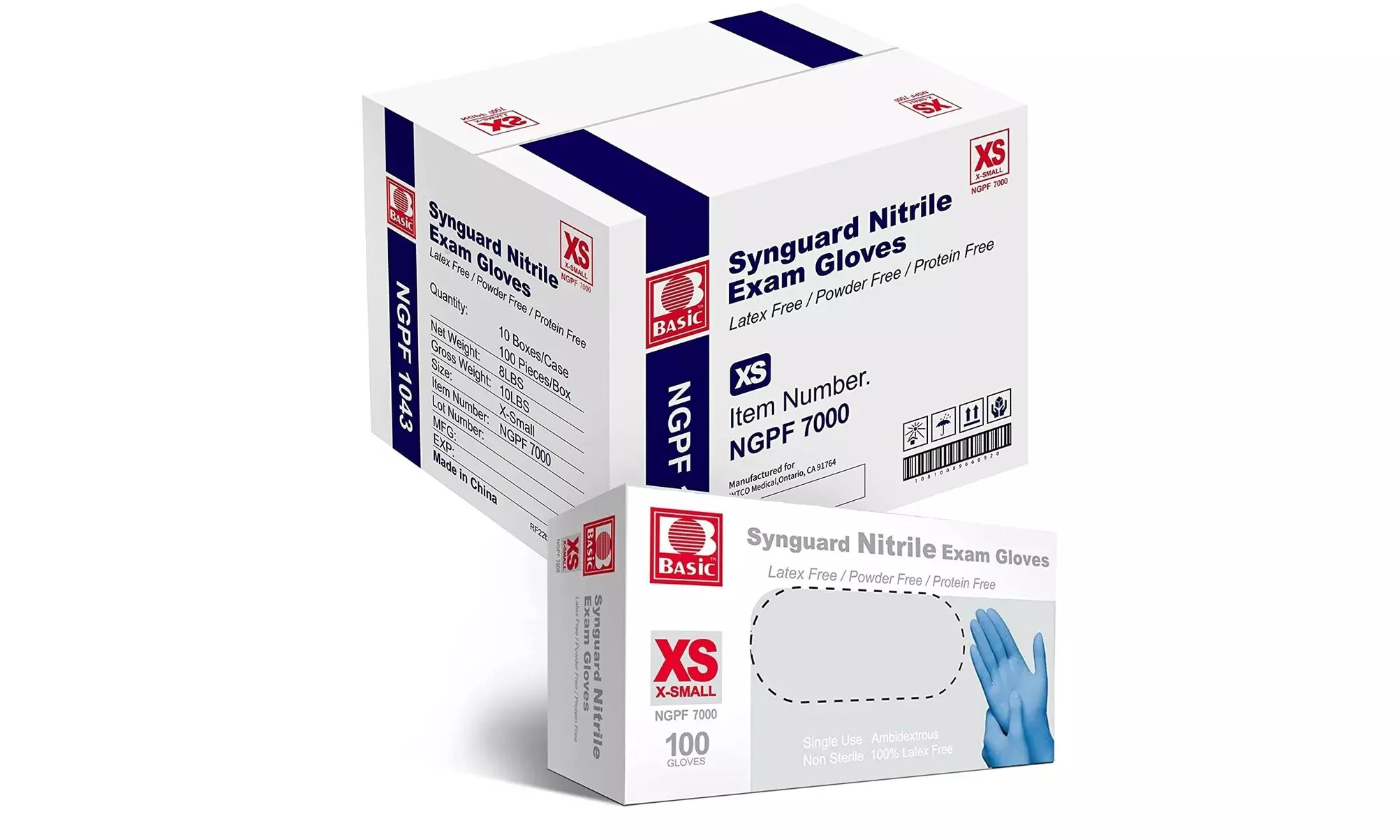 1000PCS Disposable Nitrile Exam Gloves Latex Powder Free S/M/L/XL