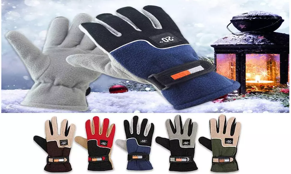 Men's Thermal-Insulated Warm Fleece Gloves (3-Pairs)