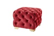 Lea Luxe and Glam Velvet Fabric Gold Accents Tufted Cube Ottoman - Second Medium