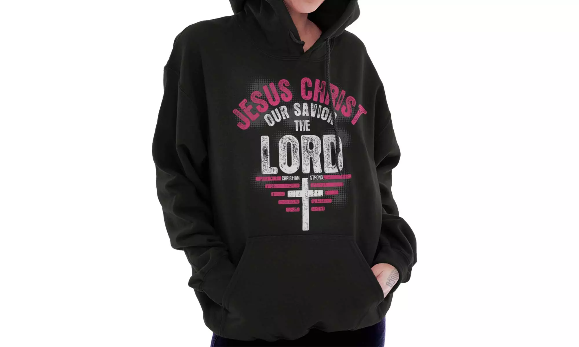 Jesus Christ Savior Lord God Bible Verse Hoodie - Primary Image