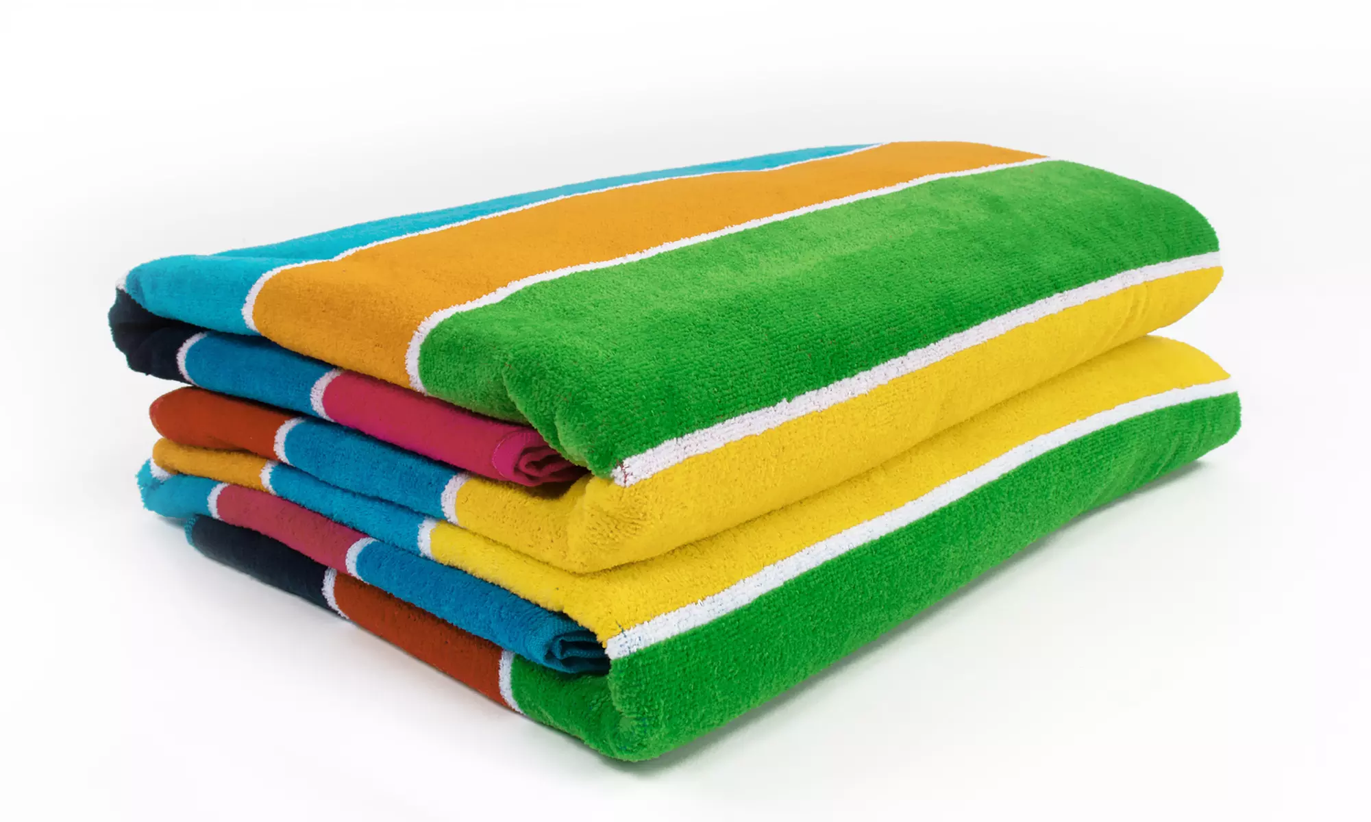 Rainbow Stripes Ultra Absorbent Oversized Egyptian Cotton Beach Towels - Second Medium