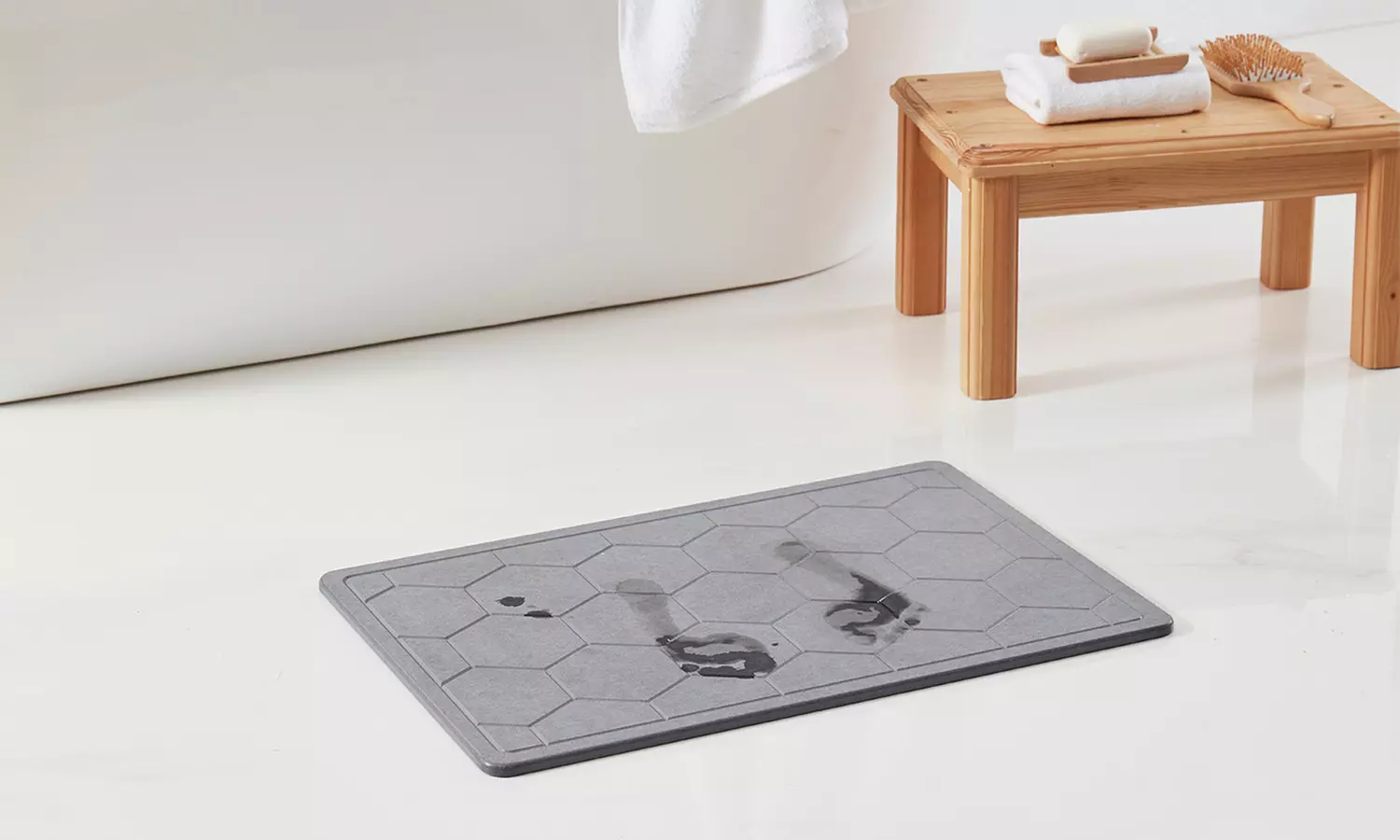 Bibb Home Diatomaceous Earth Stone Quick Drying Bath Mat