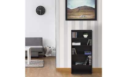 Furinno JAYA 4-Tier Multimedia Storage Tower, Espresso
