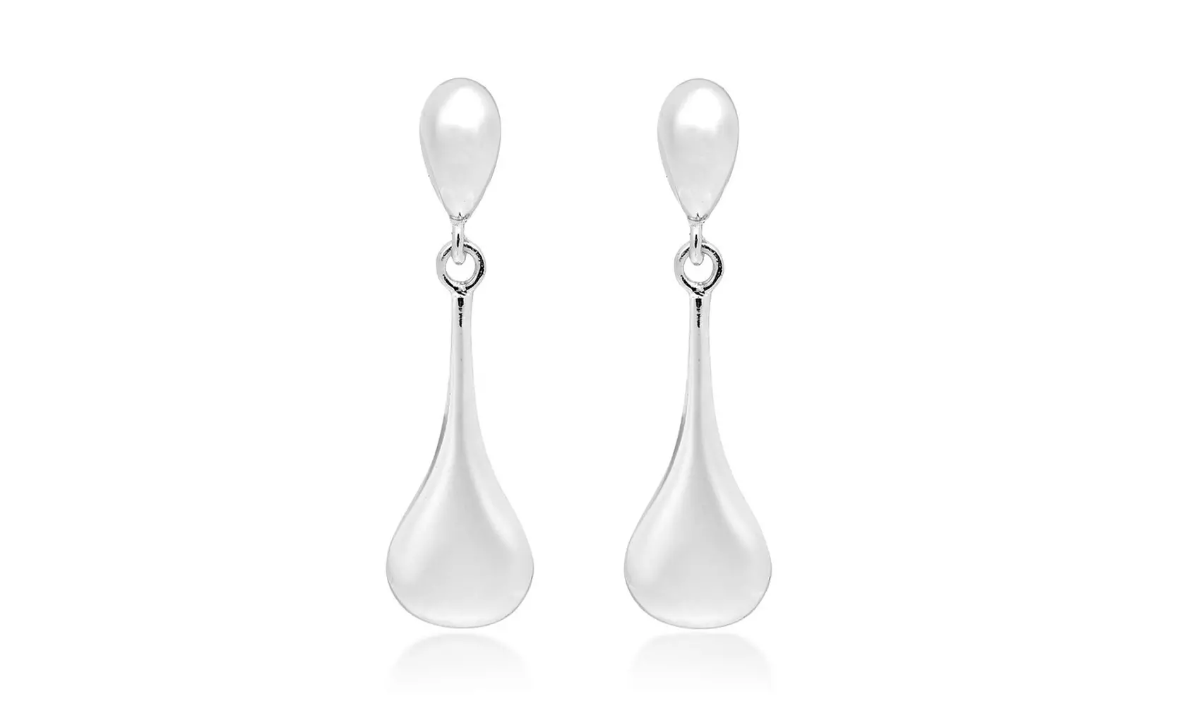 Italian Sterling Silver Teardrop Post Drop Earrings