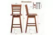 Costway 24.5" Counter Height Bar Chairs Swivel Bar Stools with Hollow Backrest - Second Medium