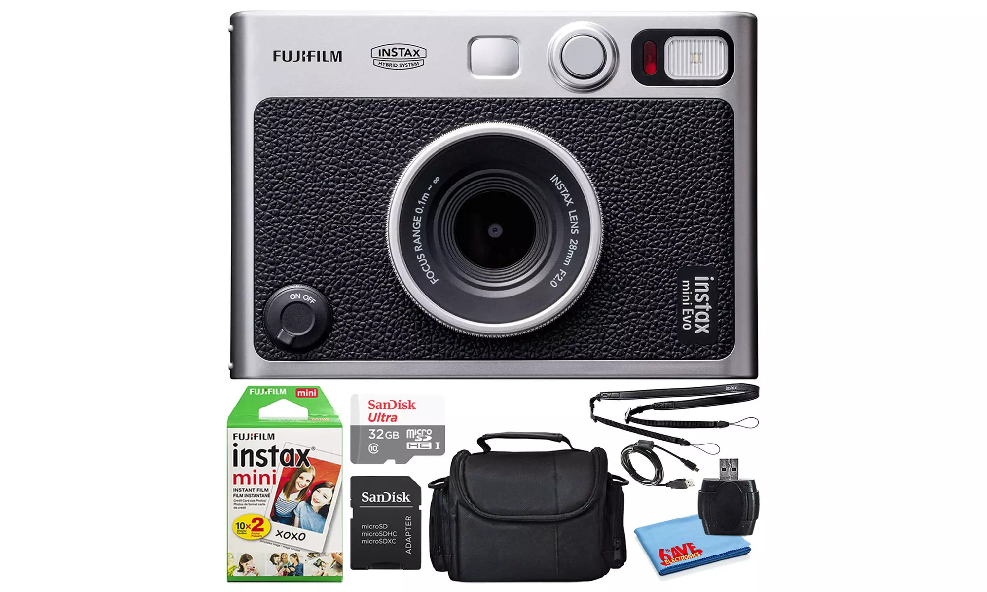 Fujifilm Instax Mini EVO Instant Film Camera with 20 Films & 32GB microSD Card - Primary Image