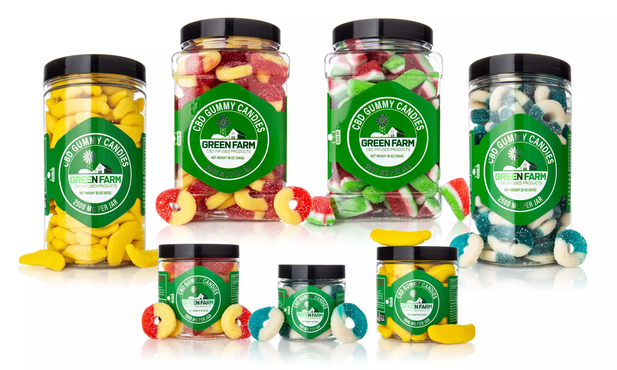 Fruit Flavored Gummies with 100% Organic CBD (500MG - 5000MG) from Green Farm - Primary Image