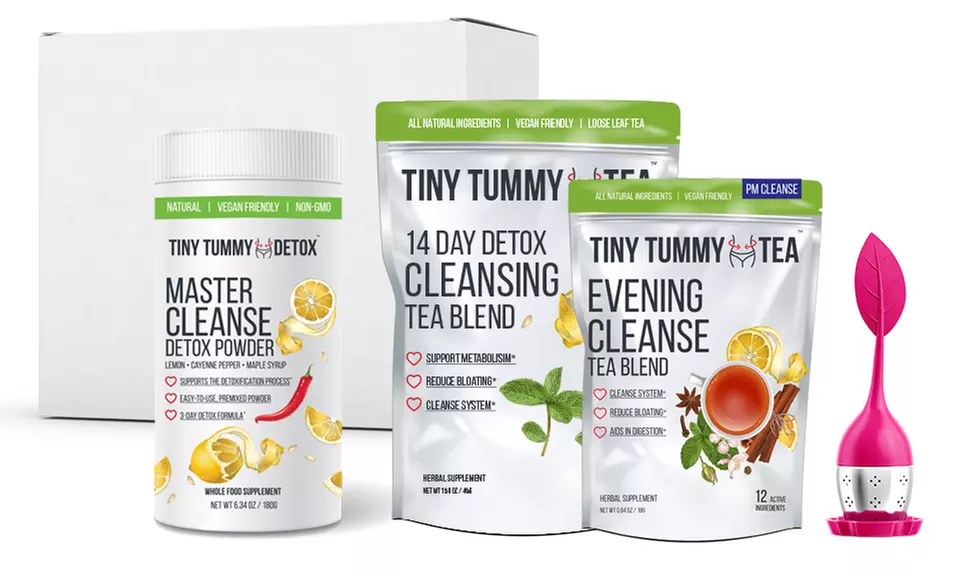Detox in a Box Tea and Master Cleanse Set with Tea Infuser