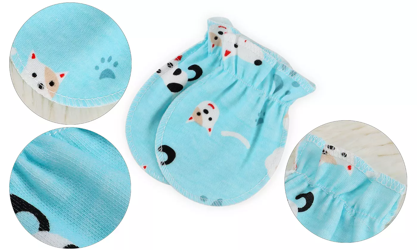 12 Pairs Newborn Baby Cotton Infant No Scratch Mittens Gloves