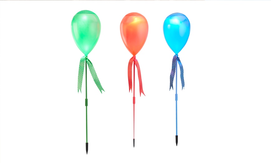 Image 4: Set of Three Solar Balloon Solar Stake Lights