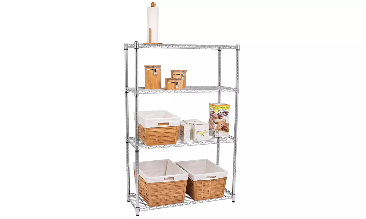 3/4/5-Tier Commercial Chrome Shelving Rack Adjustable Shelf Storage