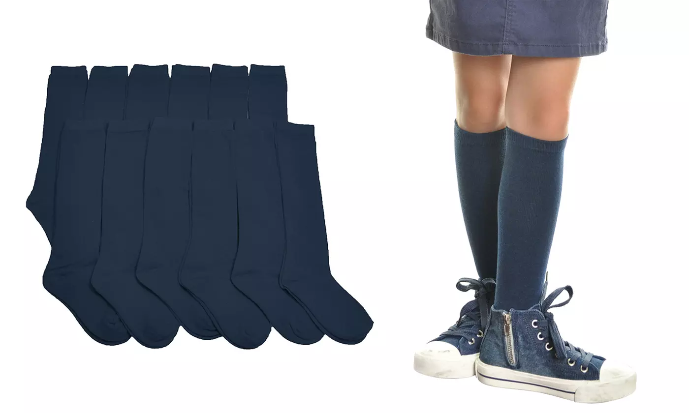 12 Pairs Essential Uniform Knee-High School Socks