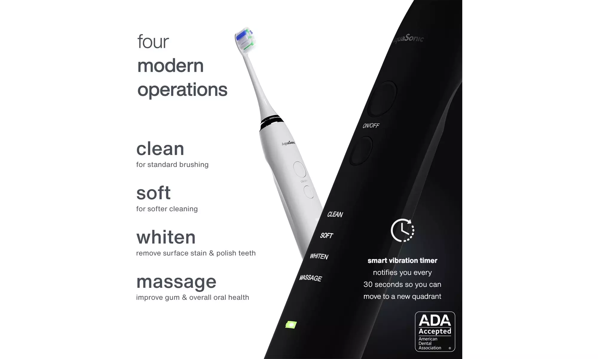 AquaSonic Duo PRO Dual Handle Whitening Smart Toothbrushes with Travel Cases - Second Medium