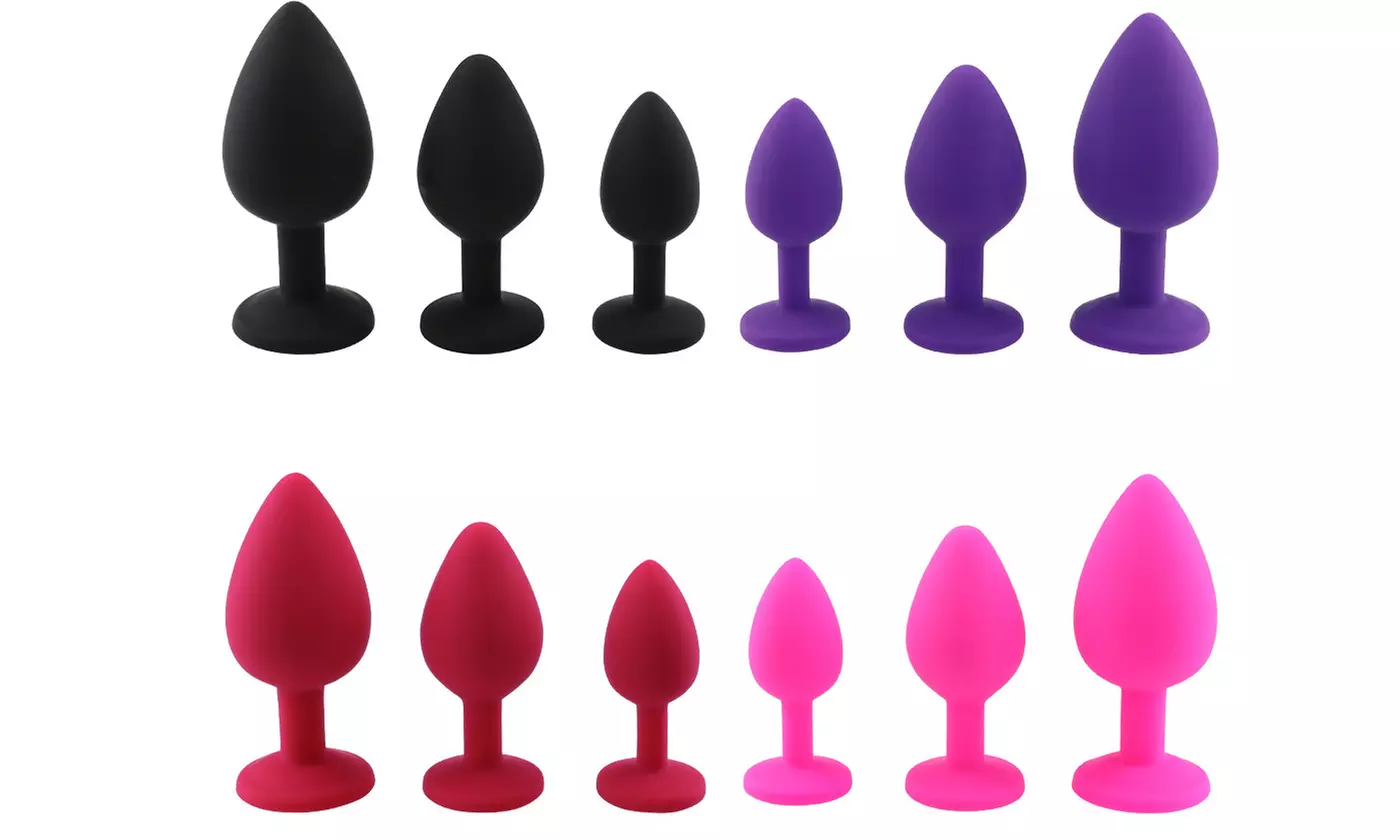 3Pc/Set Silicone Diamond Anal Plug Soft Massager Jewelry Anal Sex Toys Trainer