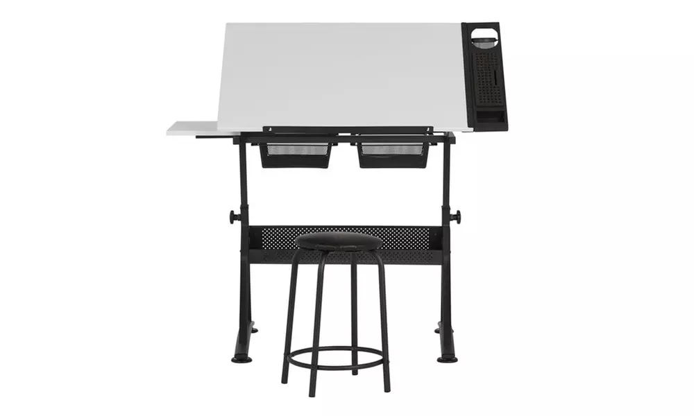 Studio Designs Fusion Craft Center with 24" Tray and Stool Charcoal / White - Primary Image