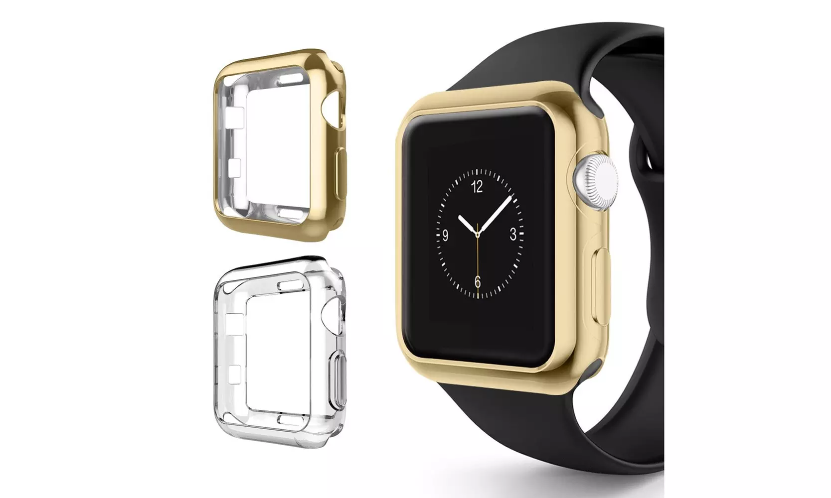  2 PK Flexible Soft Sleek Slim TPU Case Safeguard Bumper Cover for Apple iWatch  - Second Medium