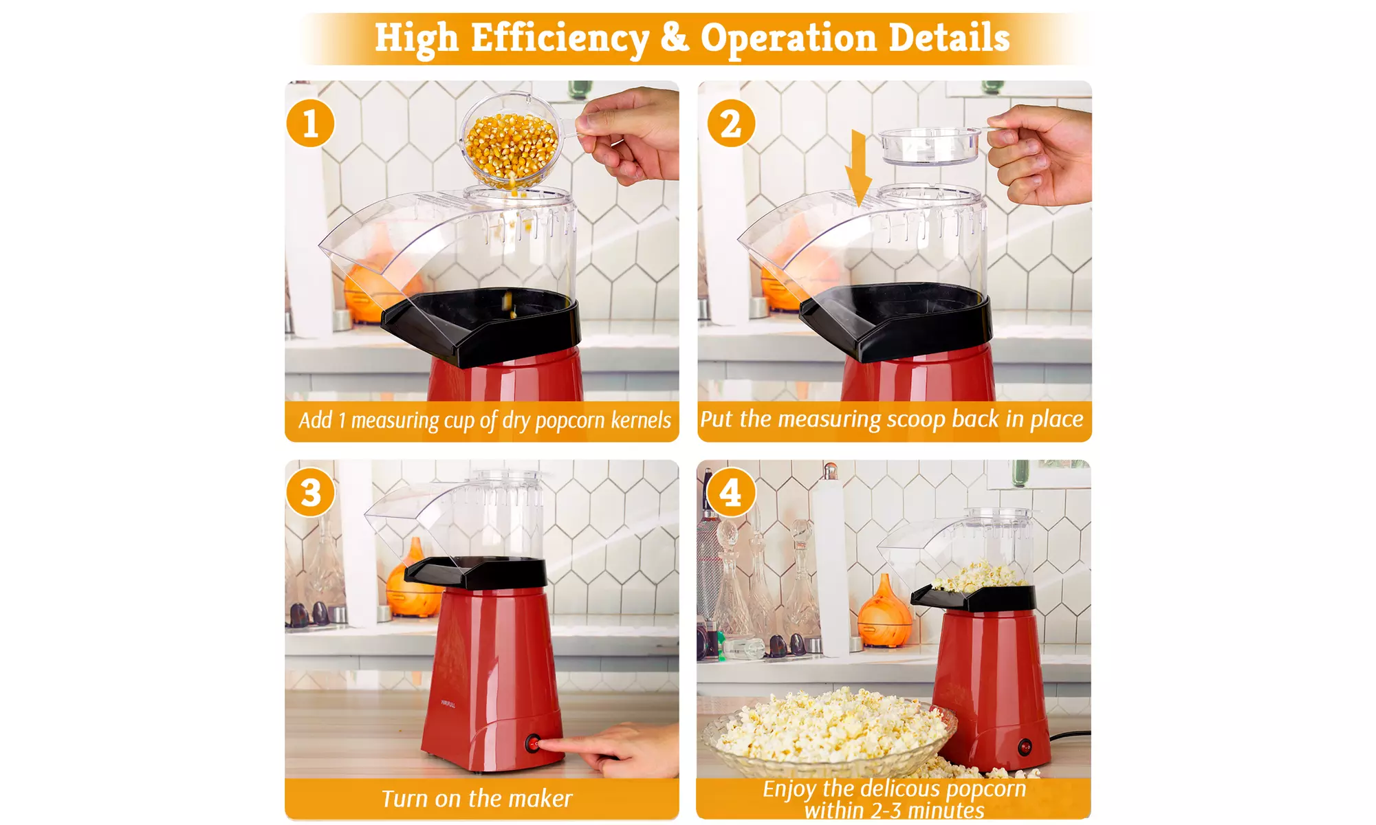 1200W Hot Air Popcorn Poppers Machine - Second Medium