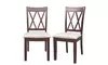 Set of 2 Dining Side Chairs Fabric Upholstered Seat Armless High Back Furniture