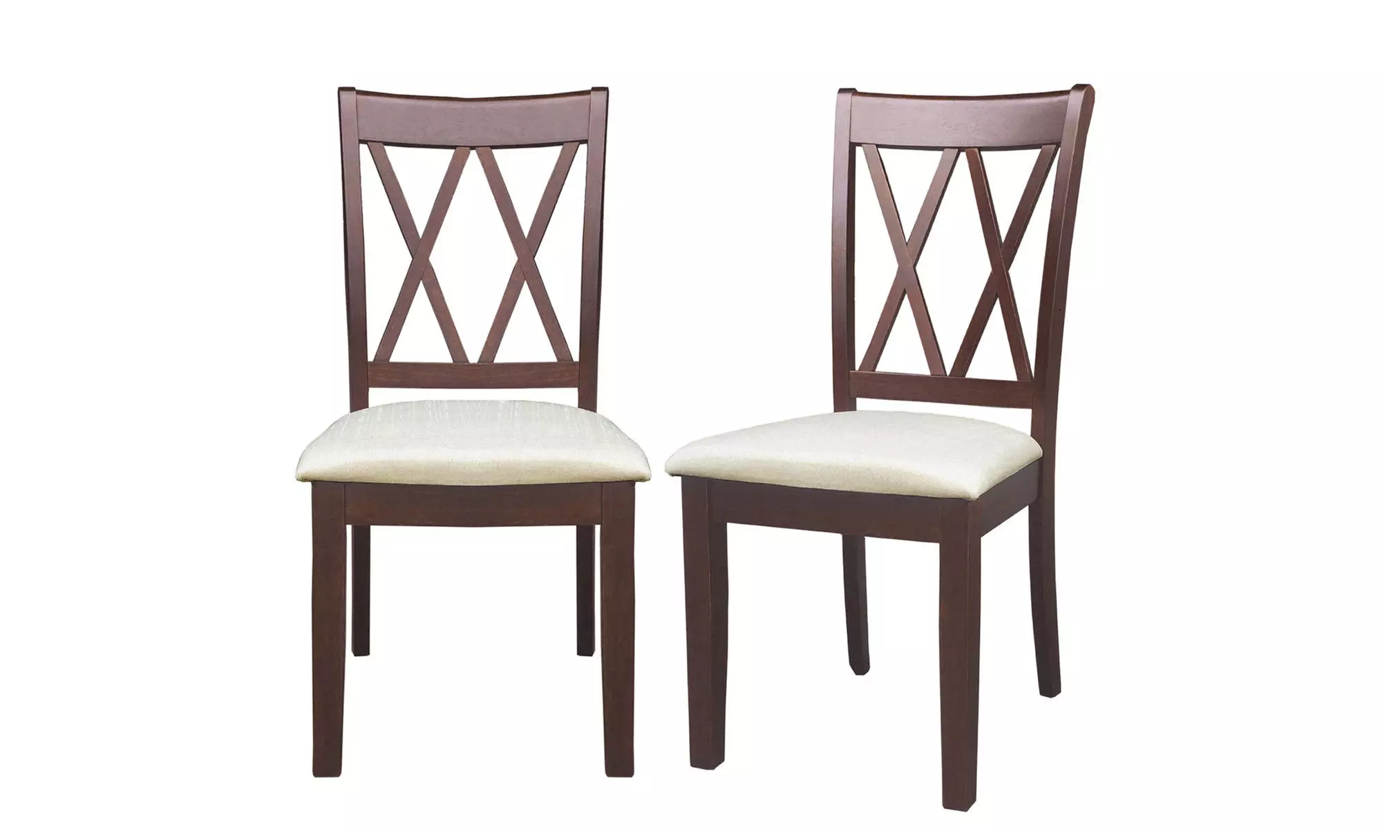Set of 2 Dining Side Chairs Fabric Upholstered Seat Armless High Back Furniture
