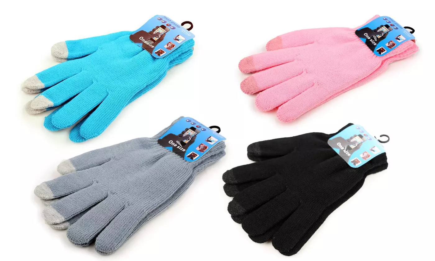 N'POLAR Stretch Knit 3 Finger Touchscreen Warm Winter Gloves for Men & Women
