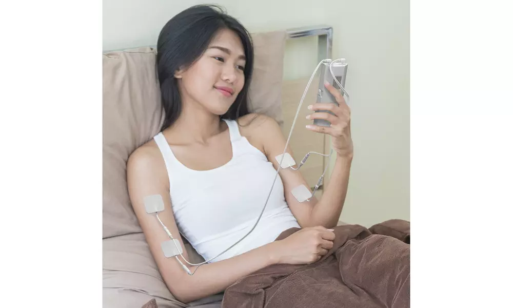 TENS Unit Handheld Electronic Pulse Massager with 8 Pads - Second Medium