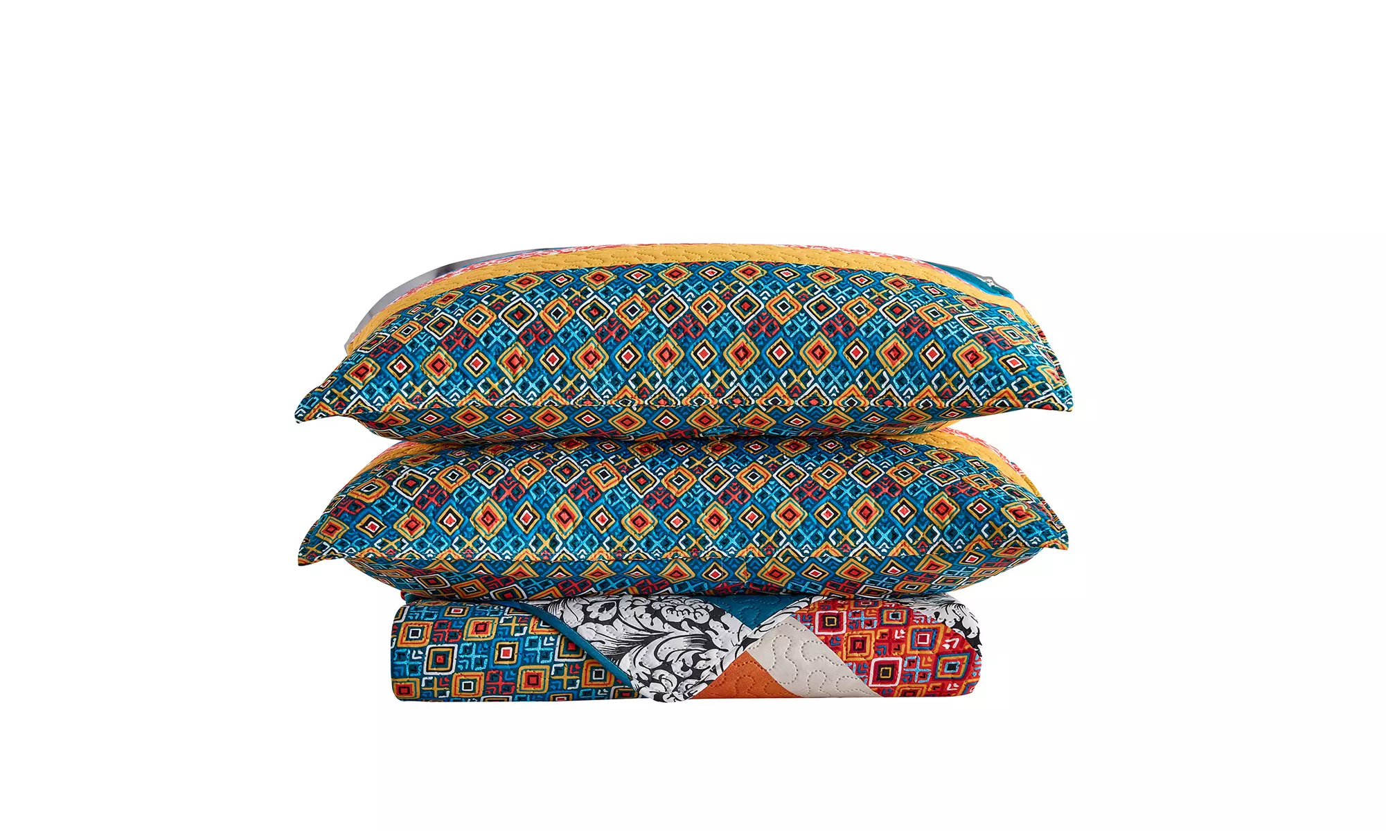 JML 3-Piece Reversible Quilt Set,Home Collection Printed Bedspread With 2 Shams