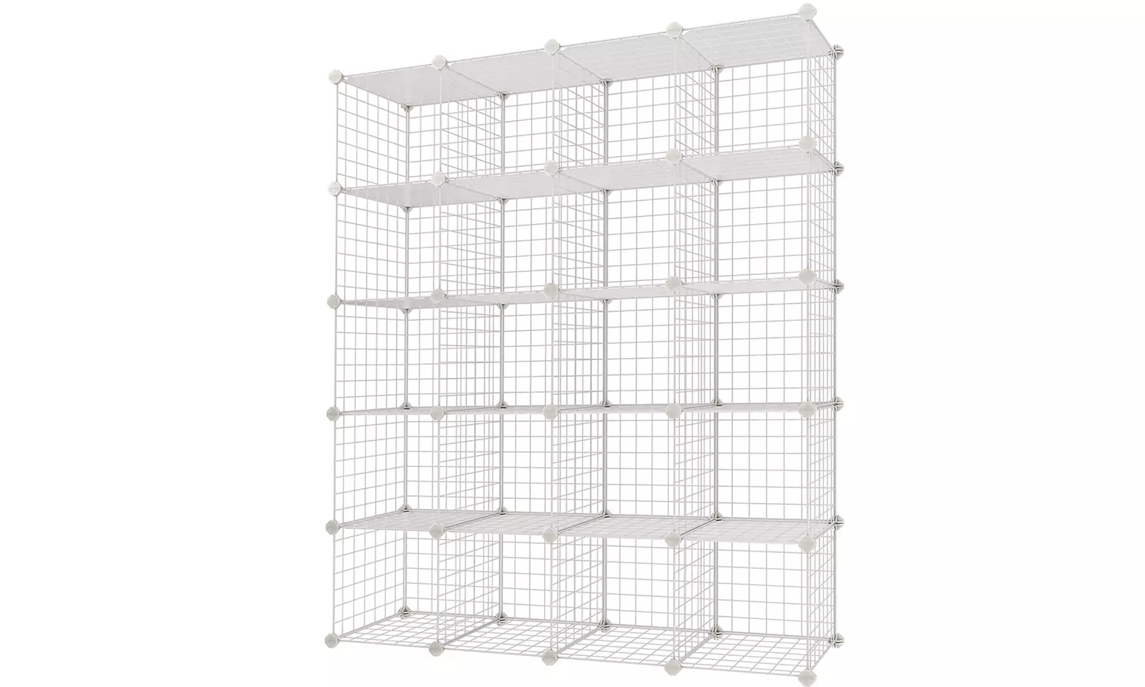 Grid Wire Shelves Metal Stackable Storage Bins, Bookshelf, Closet Cabinet - Second Medium