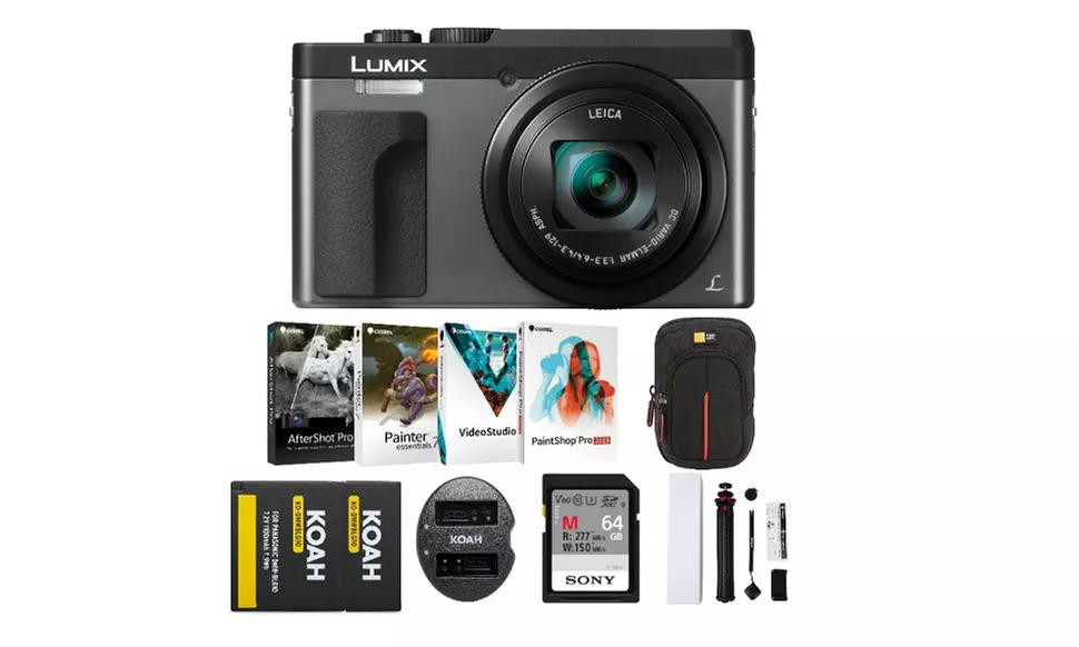 Panasonic LUMIX DC-ZS70 20.3MP 4K Digital Camera (Black) Holiday Bundle - Primary Image