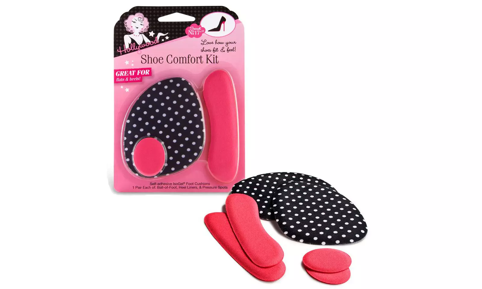 Hollywood Shoe Comfort Kit, Self-adhesive Gel Foot Cushions - Primary Image