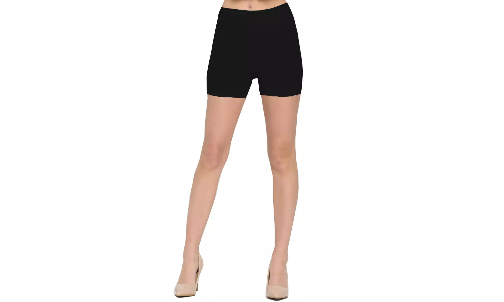 MOA Collection Women's Ribbed Mini Biker Shorts