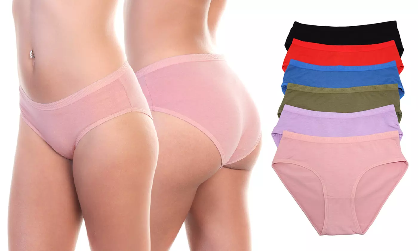 Angelina Six-Pack Cotton Hiphugger Panties for Women