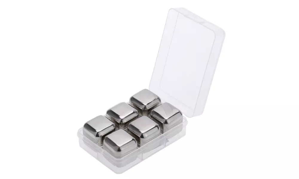 6pc Stainless Steel Whiskey & Wine Stones