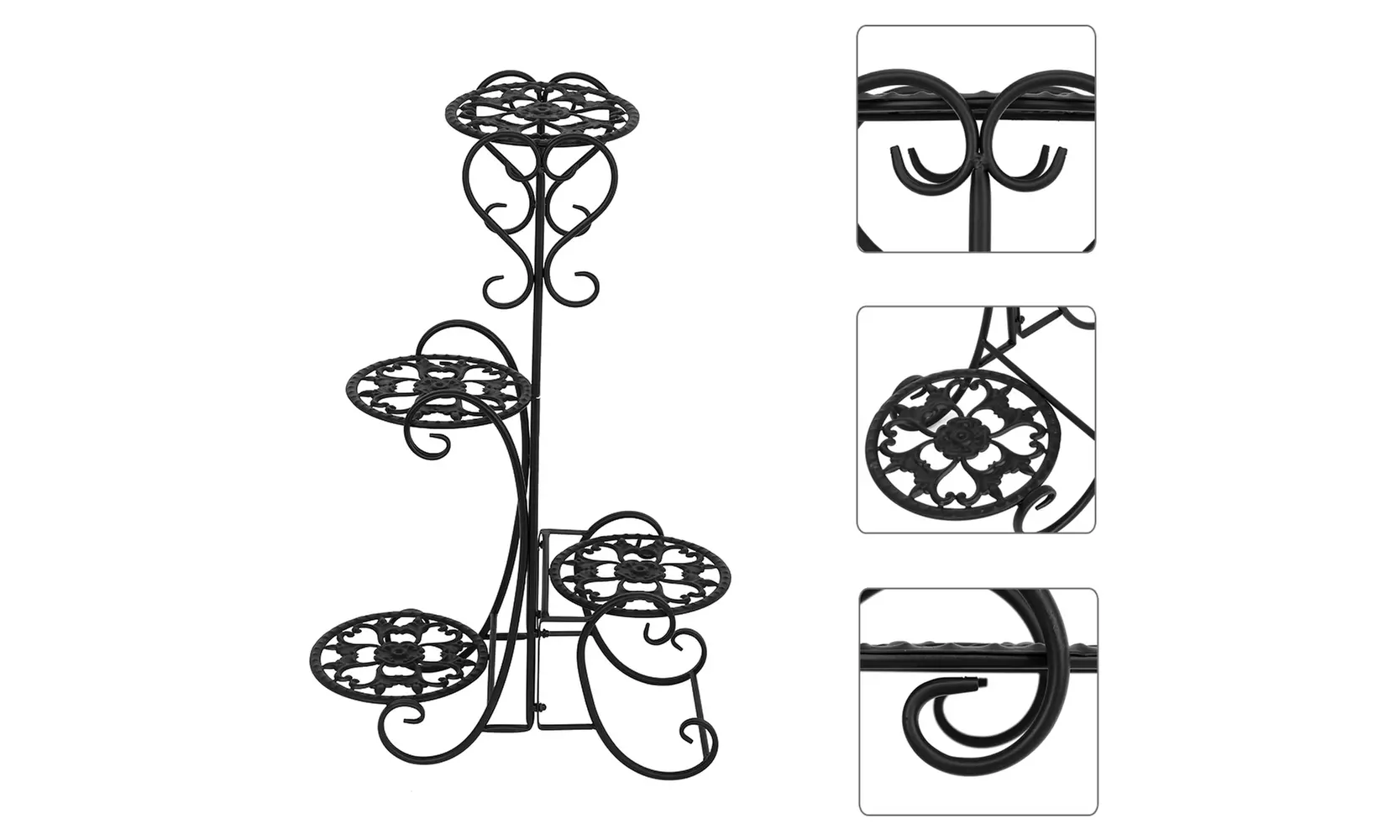 4 Potted Flower Metal Plant Pot Stand Decoration for Indoor Outdoor Garden